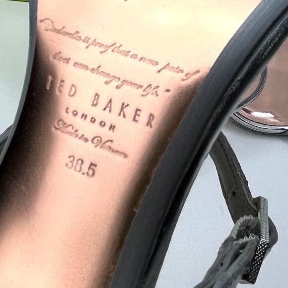 Ted Baker Triam Silver Double Strap High-Heel Sandals - Picture 9 of 10